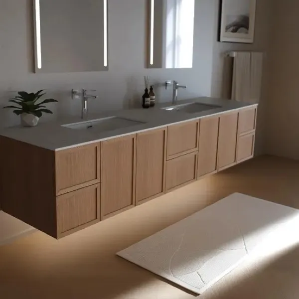 White Oak Floating Bathroom Vanity best